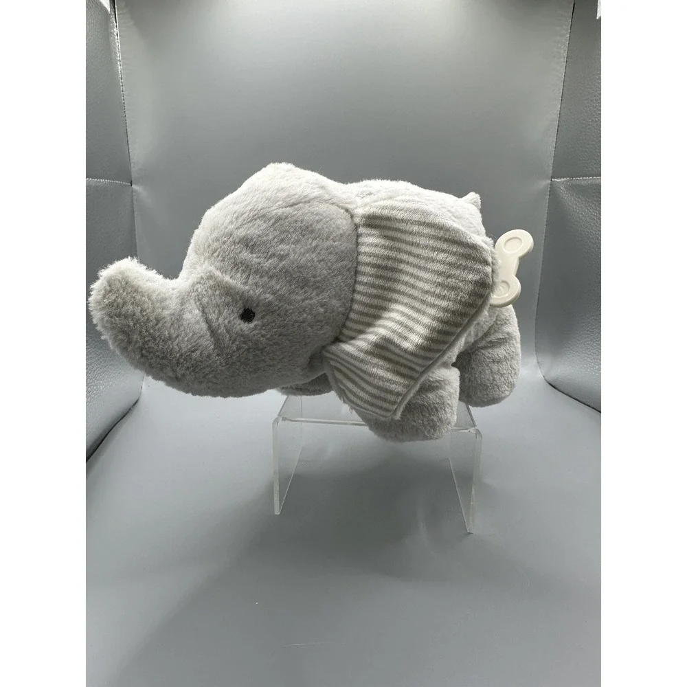 Carter's Elephant Musical Plush Wind Up Gray Stripe 9